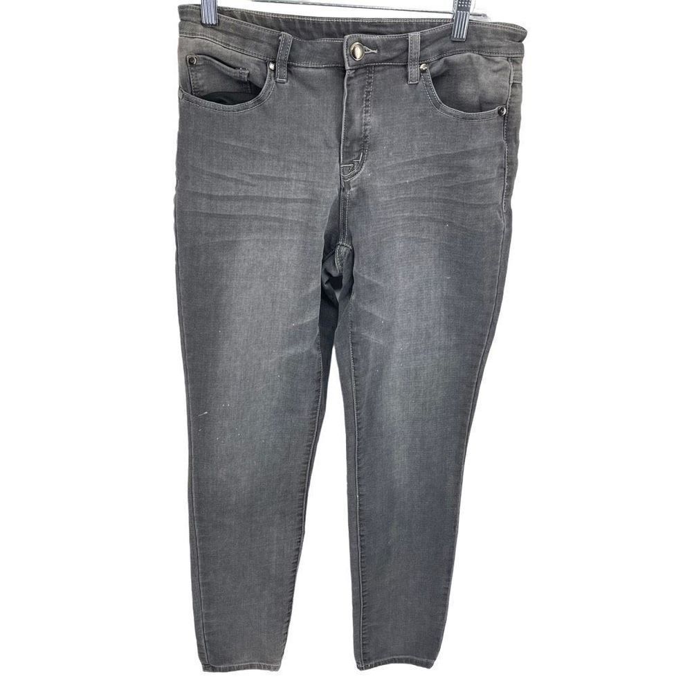 Tribal Womens Skinny Jeans Mid Rise Denim Stretch 5 Pocket Gray Size 8